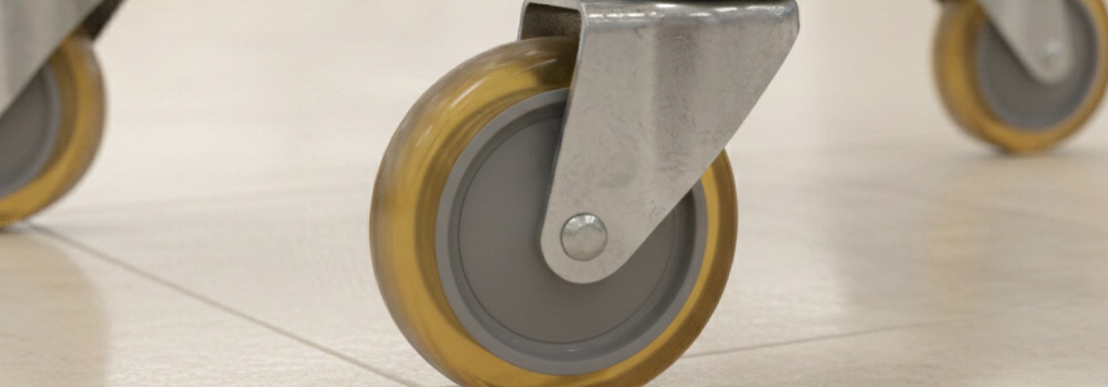 PU castor wheel on shopping cart for silent retail mobility