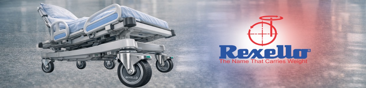 Hospital bed fitted with Rexello high-grade castor wheels for smooth mobility and high load capacity in medical environments | Rexello Castors